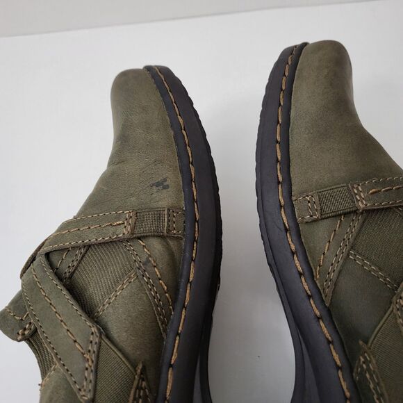 CLARKS Ideo Chilly Loafers Womens 9 M Green Leather Slip On Clogs Shoes Comfort - Picture 6 of 9